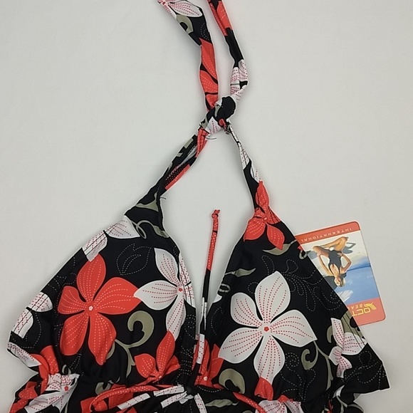 Octopus Beachwear Floral Swimsuit Halter Top - Picture 2 of 7